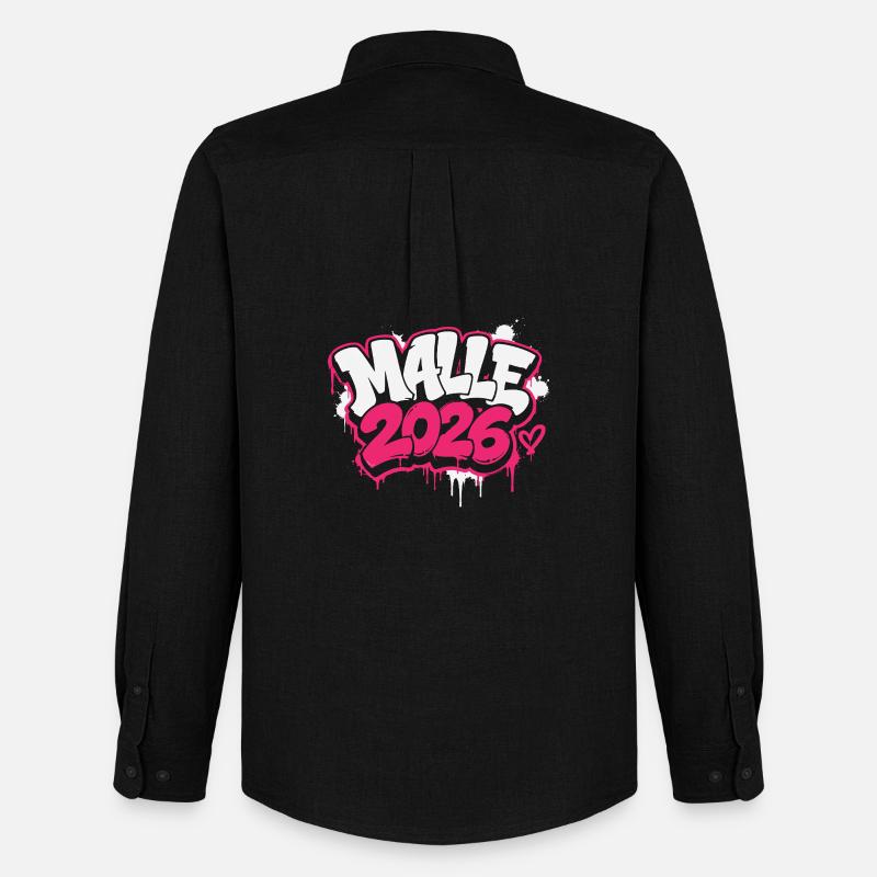 MALLE 2026 Graffiti Print - Männer Oxford Hemd von Stanley/Stella - Schwarz