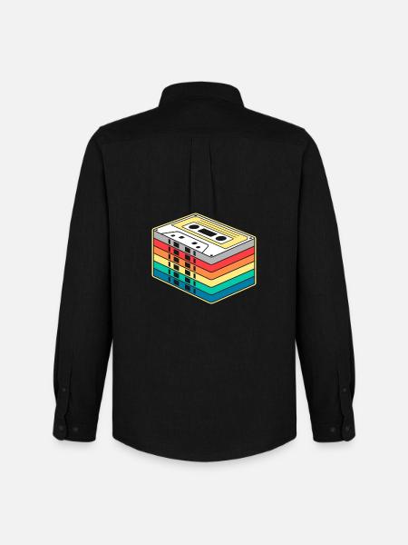 Vibrant Rainbow Kassette - Männer Oxford Hemd von Stanley/Stella - Schwarz