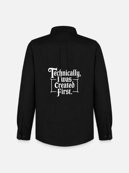 Technically I Was Created First - Men's Oxford Shirt by Stanley/Stella - black