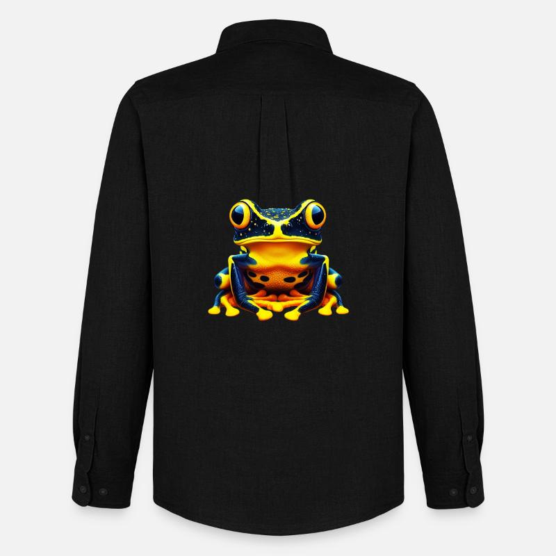 Frosch - Männer Oxford Hemd von Stanley/Stella - Schwarz