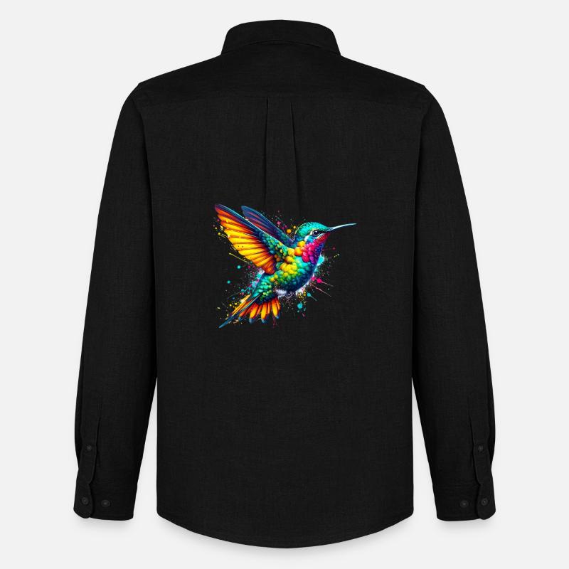 Kolibri - Männer Oxford Hemd von Stanley/Stella - Schwarz