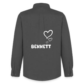First name Bennett - Men's Oxford Shirt by Stanley/Stella - anthracite - Back - AI Model Male 185 dark (185cm)
