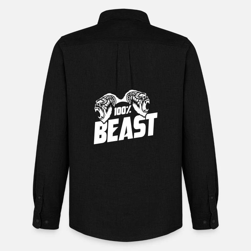 Gorilla Beast Motivation - Männer Oxford Hemd von Stanley/Stella - Schwarz