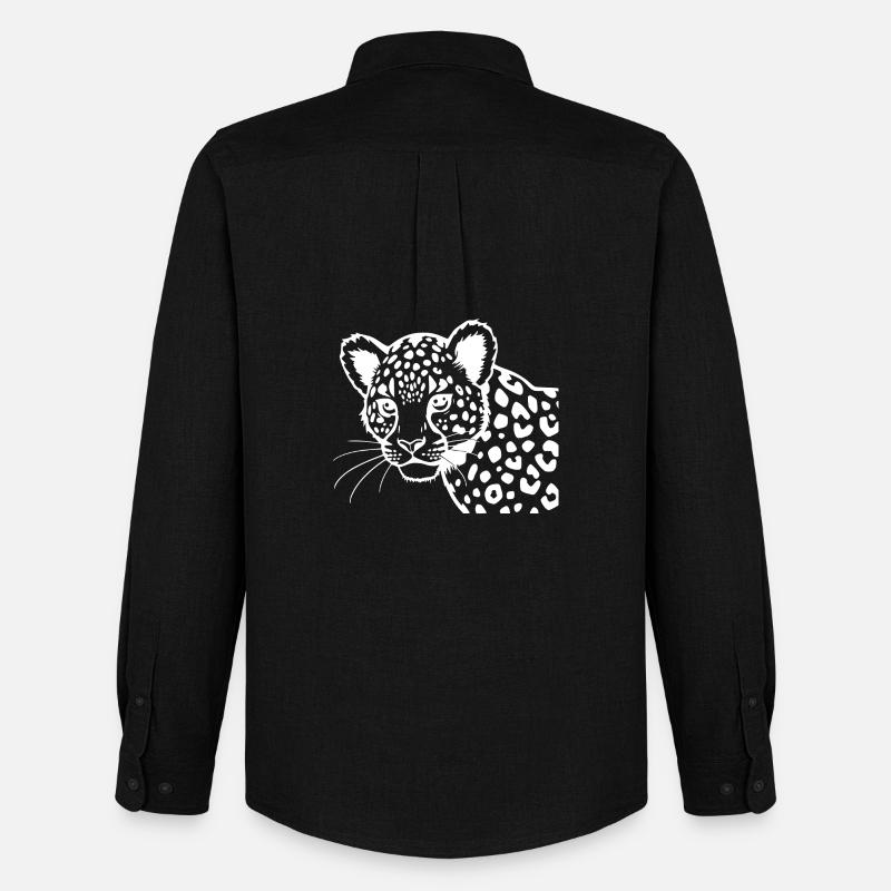 Leopard - Männer Oxford Hemd von Stanley/Stella - Schwarz