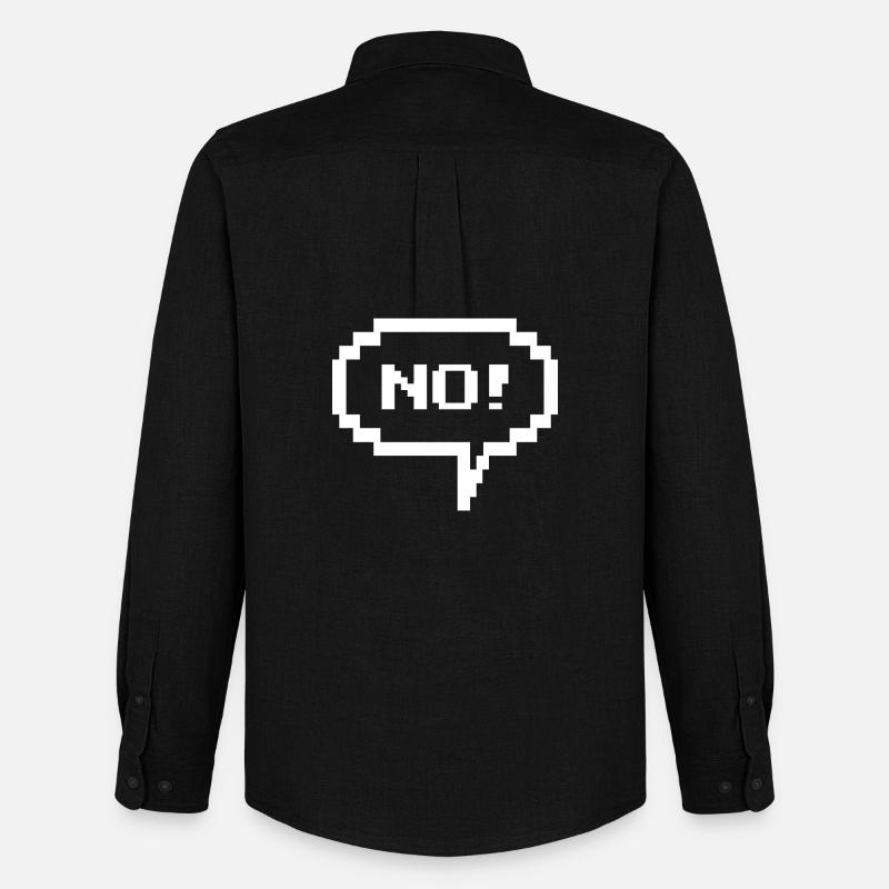 Pixel speech bubble "No!" - Men's Oxford Shirt by Stanley/Stella - black