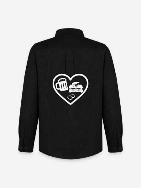 Heart Beer Raclette Humor - Men's Oxford Shirt by Stanley/Stella - black
