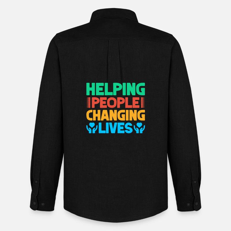 Volunteer Appreciation Helping People Changing - Männer Oxford Hemd von Stanley/Stella - Schwarz