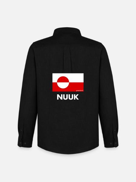 Grönlannin lippu - Nuuk - Grönland - Tanska - Oxford-paita miesten Stanley/Stella - musta