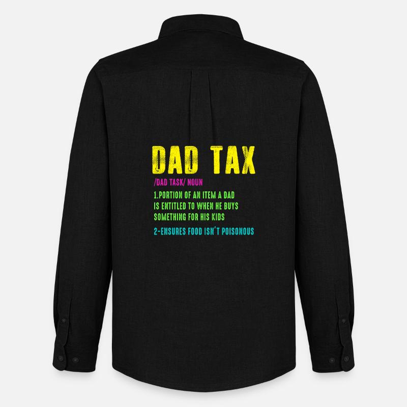 Papa Steuer Neon Humor Tee - Männer Oxford Hemd von Stanley/Stella - Schwarz