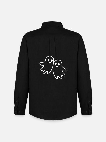 Deux fantômes amicaux qui s’embrassent - Chemise Oxford homme Stanley/Stella - noir