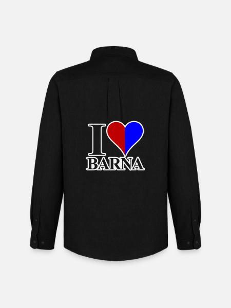 I love Barna - Men's Oxford Shirt by Stanley/Stella - black
