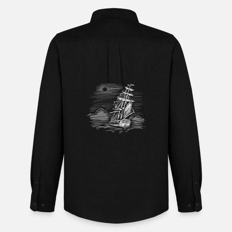 Sailing ship on course - Men's Oxford Shirt by Stanley/Stella - black