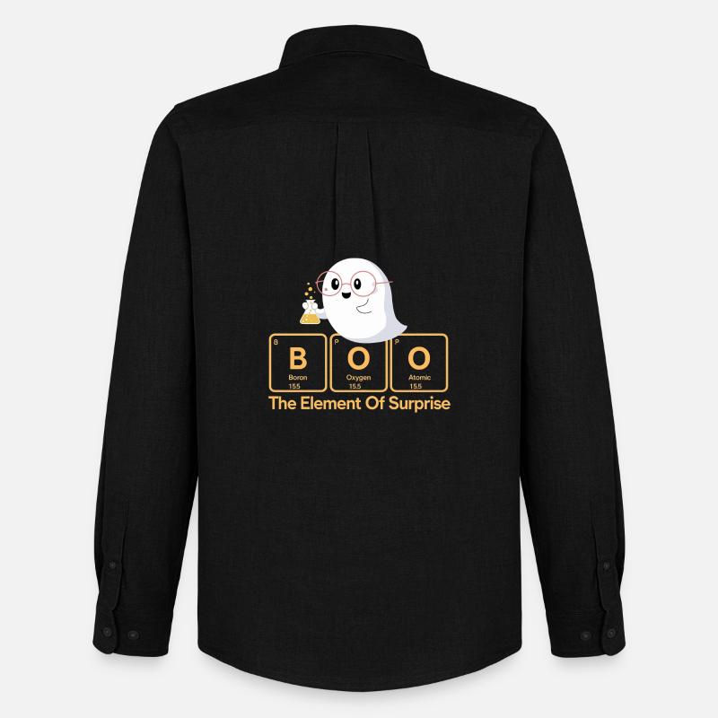 Elementar Boo Ghost T-Shirt - Männer Oxford Hemd von Stanley/Stella - Schwarz