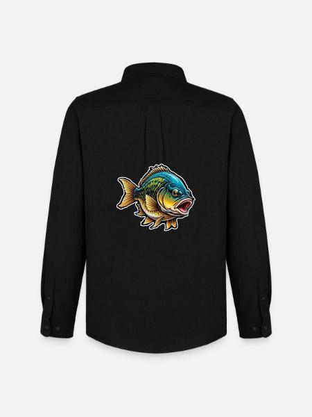 Fish Salmon Sea Lake Ocean Fisherman Fishing Gift - Men's Oxford Shirt by Stanley/Stella - black