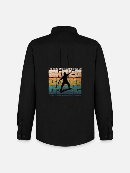 Skateboard Skating Skate Fan70s Retro Skater - Men's Oxford Shirt by Stanley/Stella - black
