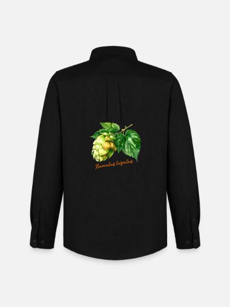 Humulus lupulus - botanical illustration - Men's Oxford Shirt by Stanley/Stella - black