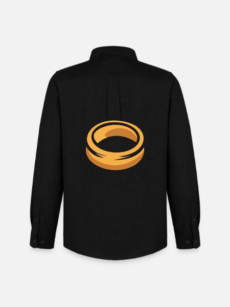 Golden Ring Cartoon Illustration - Men's Oxford Shirt by Stanley/Stella - black