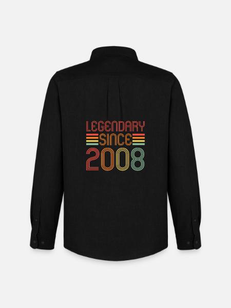 Legendary since 2008, Retro, Birthday - Men's Oxford Shirt by Stanley/Stella - black