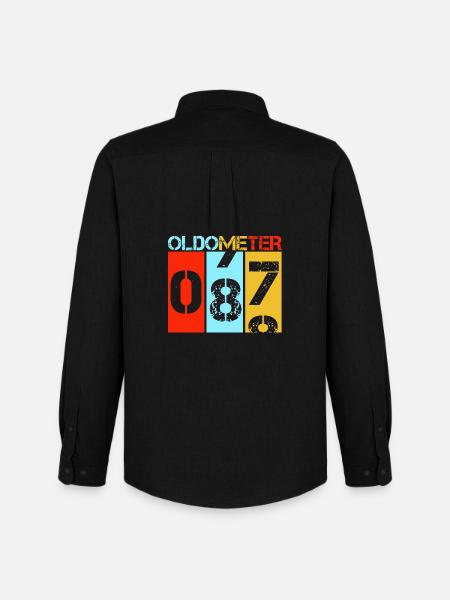 Oldometer 87 Retro Vintage 87th Birthday - Men's Oxford Shirt by Stanley/Stella - black
