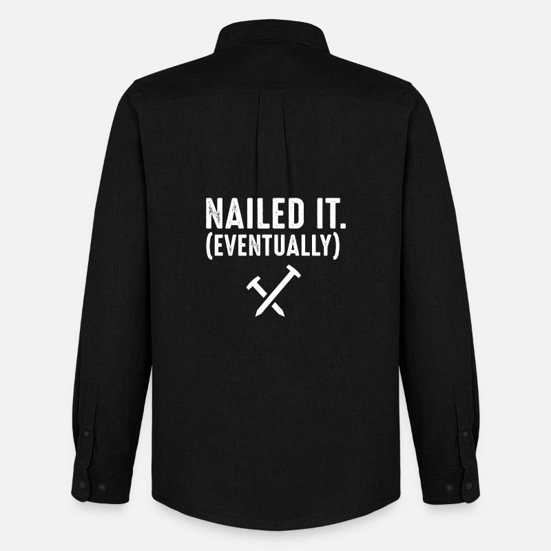 Nailed It Eventually Christian Humor - Männer Oxford Hemd von Stanley/Stella - Schwarz