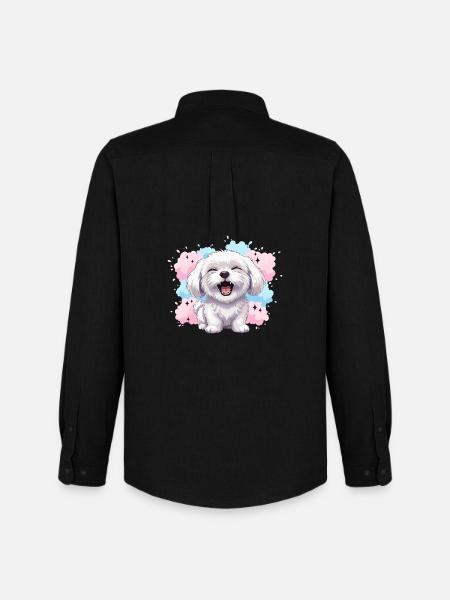 Éclaboussure pastel joyeuse et duveteuse - Chemise Oxford homme Stanley/Stella - noir