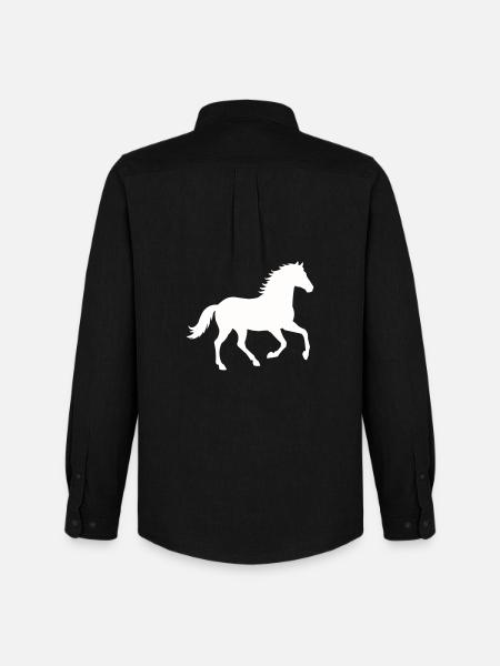Silhouette d’un cheval sauvage - Chemise Oxford homme Stanley/Stella - noir