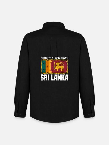 Sri Lanka Coordinates - Men's Oxford Shirt by Stanley/Stella - black