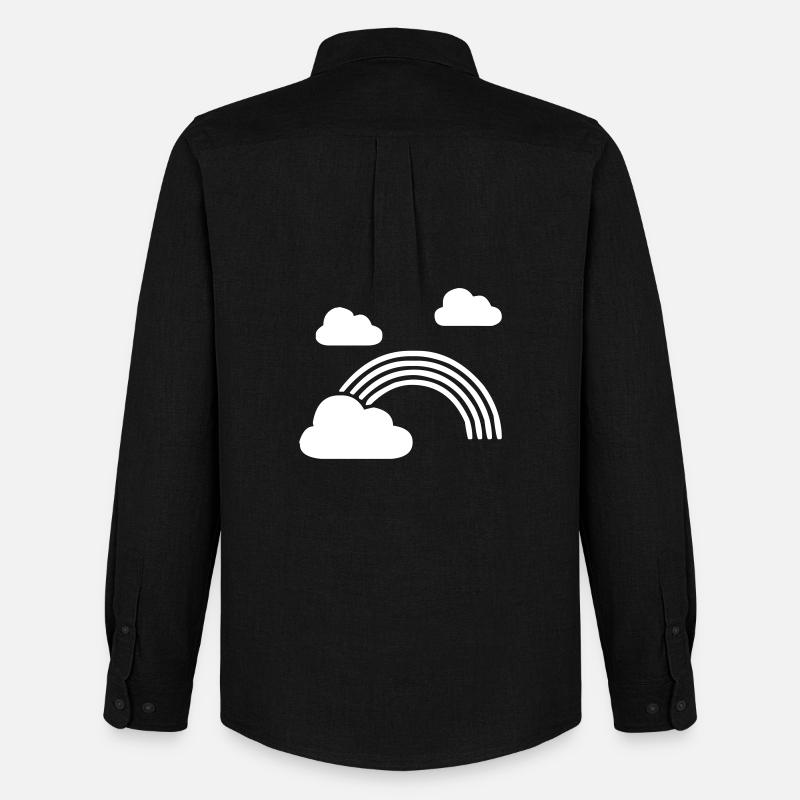 Regenbogen mit Wolken - Männer Oxford Hemd von Stanley/Stella - Schwarz