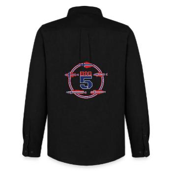 Norwegian Big 5 I Fishing Gift cod halibut - Men's Oxford Shirt by Stanley/Stella - black - Back - AI Model Male 185 dark (185cm)