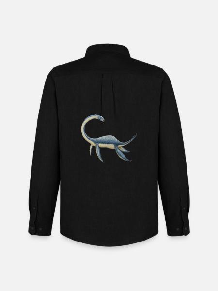 Dinosaur Plesiosaurus - Men's Oxford Shirt by Stanley/Stella - black
