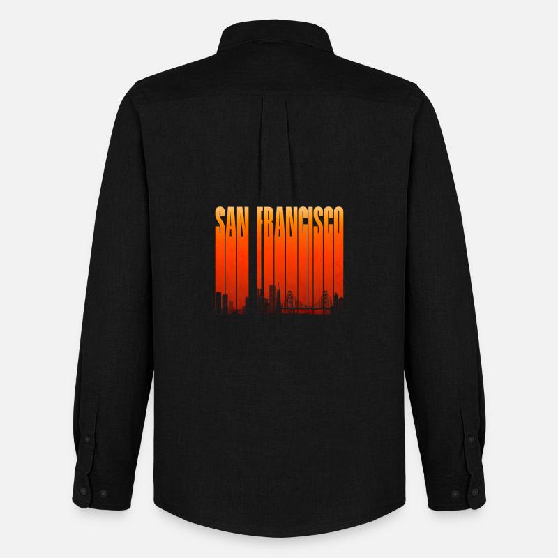 San Francisco Skyline Gradient - Männer Oxford Hemd von Stanley/Stella - Schwarz