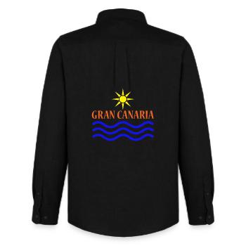 GRAN CANARIA Sun Water - Men's Oxford Shirt by Stanley/Stella - black - Back - AI Model Male 185 dark (185cm)