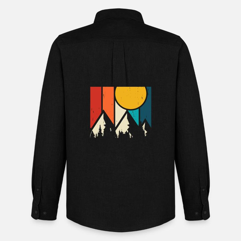 Wandern Wanderer Bergsteiger Geschenk - Männer Oxford Hemd von Stanley/Stella - Schwarz