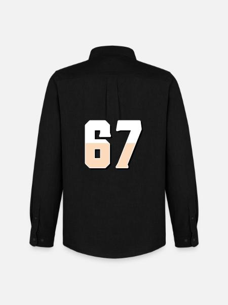 6 7 – Trendy minimalist text design, - Men's Oxford Shirt by Stanley/Stella - black