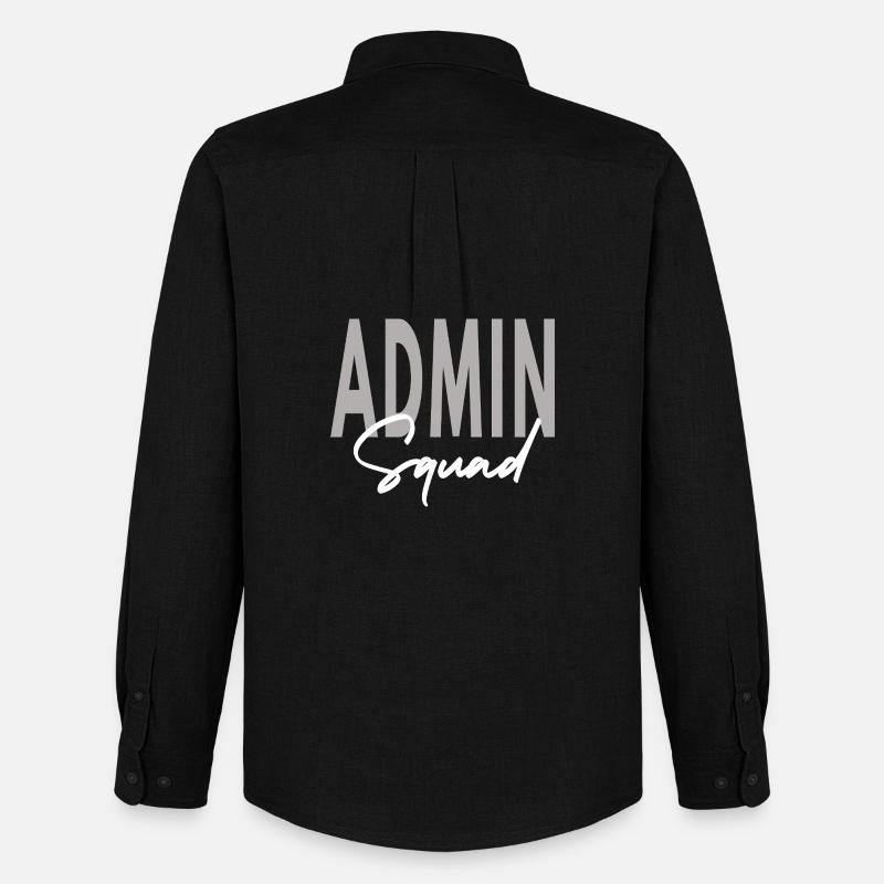 Admin Squad Assistent Teamadministrator - Männer Oxford Hemd von Stanley/Stella - Schwarz