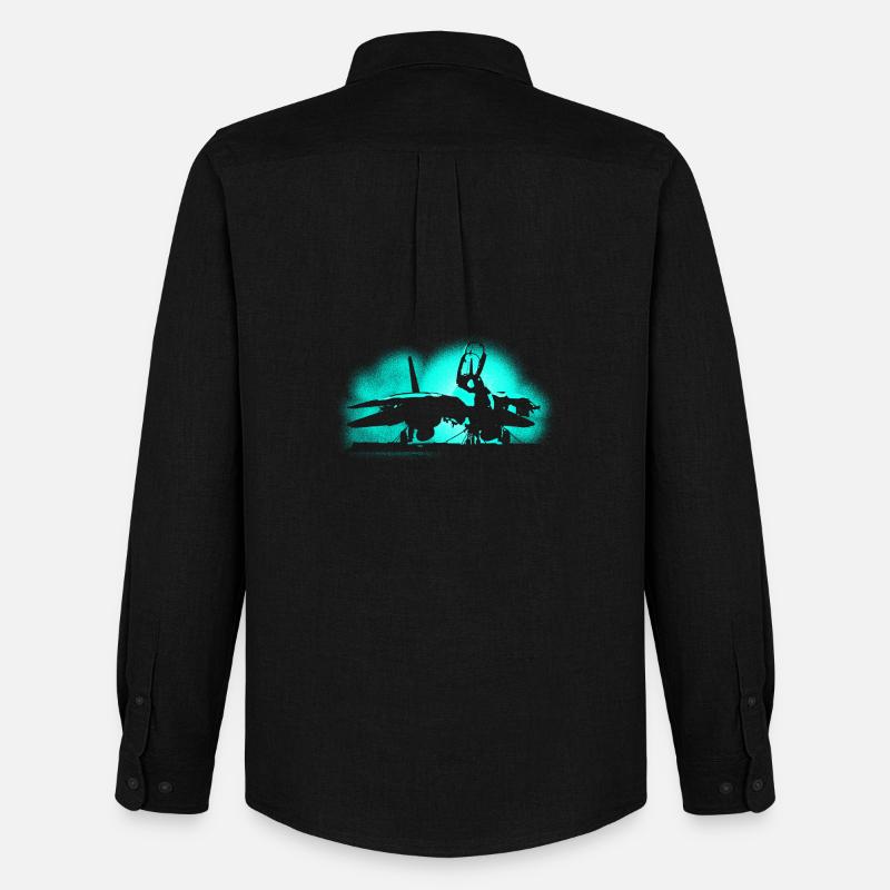 Jet Tomcat - Männer Oxford Hemd von Stanley/Stella - Schwarz