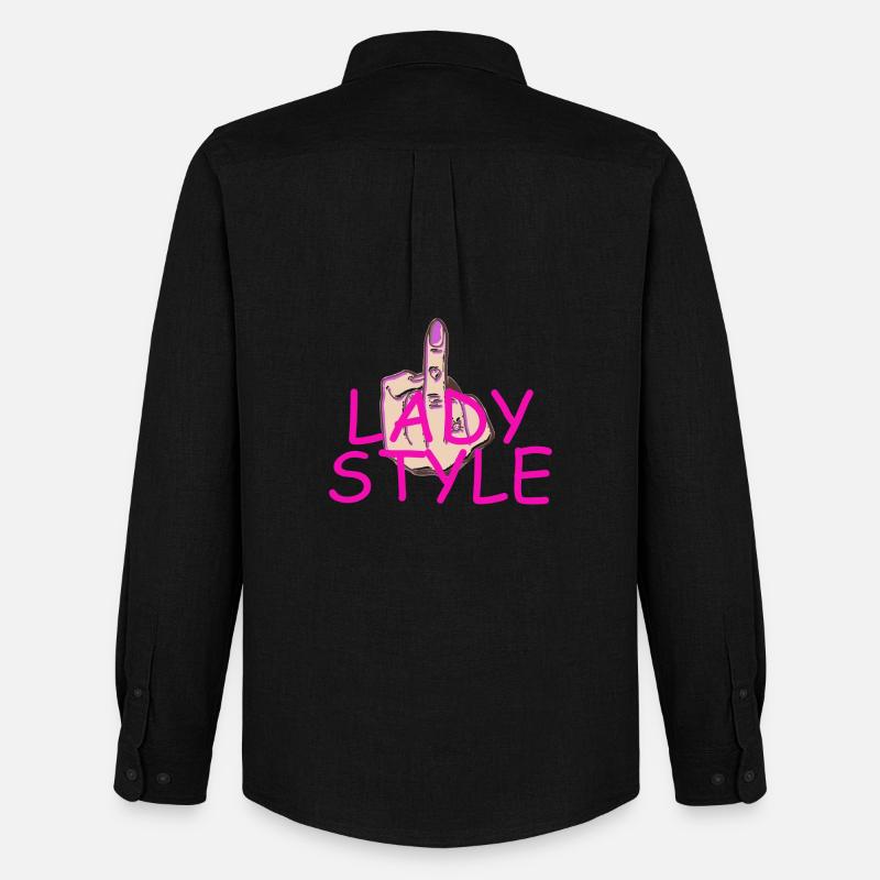 Lady Style Mittelfinger - Männer Oxford Hemd von Stanley/Stella - Schwarz