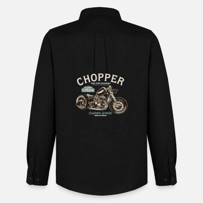 Chopper Custom Engine - Männer Oxford Hemd von Stanley/Stella - Schwarz
