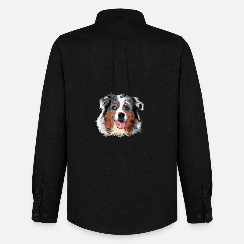 Australian Shepherd - Männer Oxford Hemd von Stanley/Stella - Schwarz