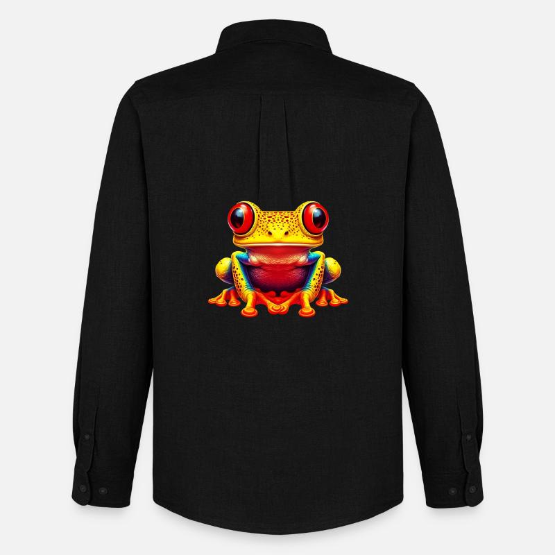Frosch - Männer Oxford Hemd von Stanley/Stella - Schwarz