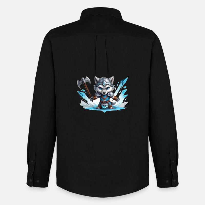 Viking Wolf Warrior - Männer Oxford Hemd von Stanley/Stella - Schwarz