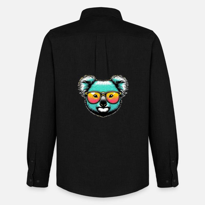 Koala - Männer Oxford Hemd von Stanley/Stella - Schwarz