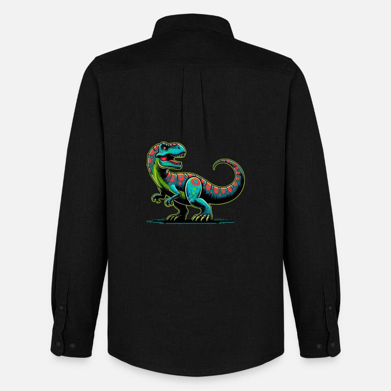 Dinosaurier - Männer Oxford Hemd von Stanley/Stella - Schwarz
