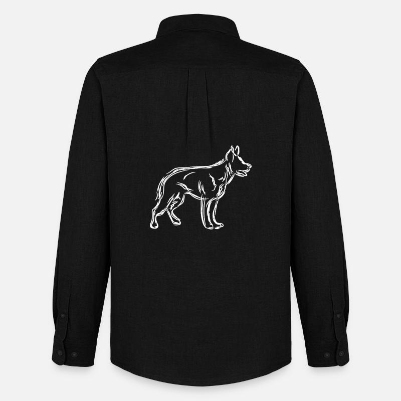 Schäferhund - Männer Oxford Hemd von Stanley/Stella - Schwarz