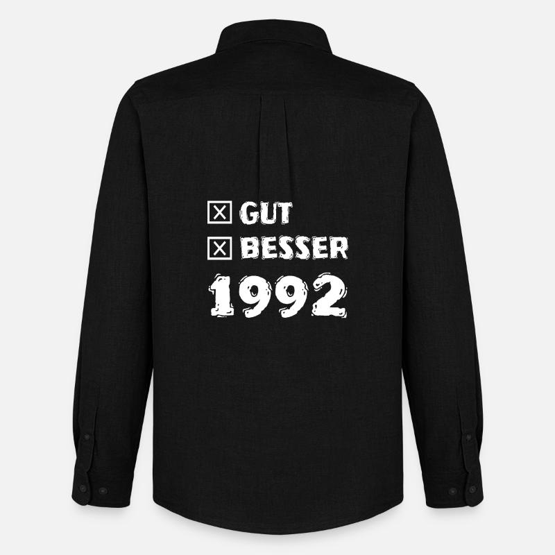 Gut 1992 - Männer Oxford Hemd von Stanley/Stella - Schwarz
