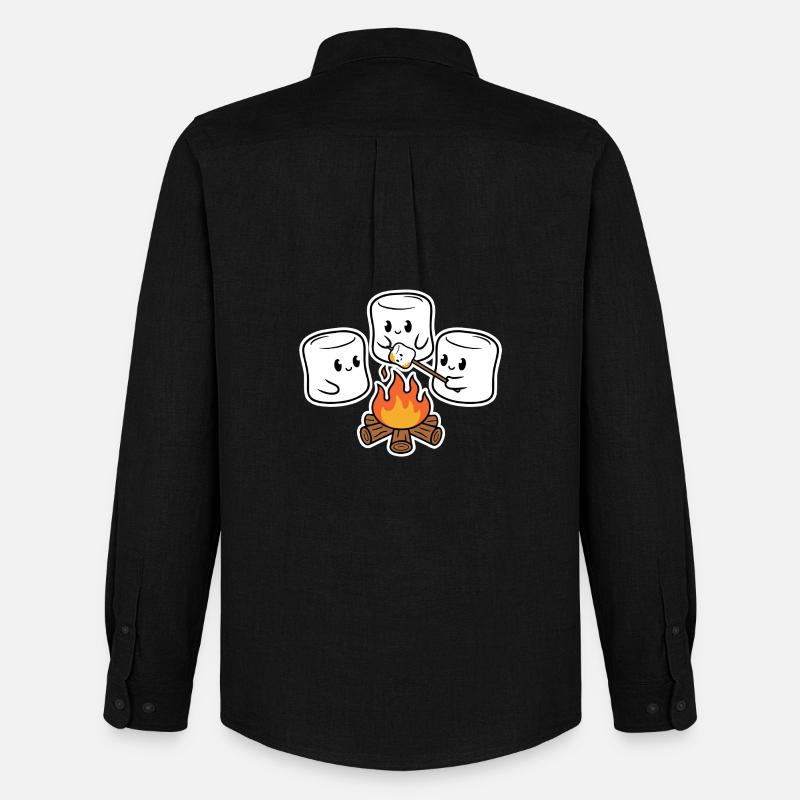 Cuddly marshmallows at the campfire - Men's Oxford Shirt by Stanley/Stella - black