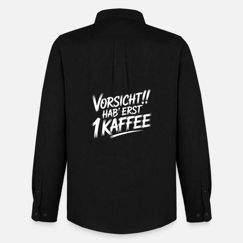 Vorsicht Erst 1 Kaffee - Männer Oxford Hemd von Stanley/Stella - Schwarz