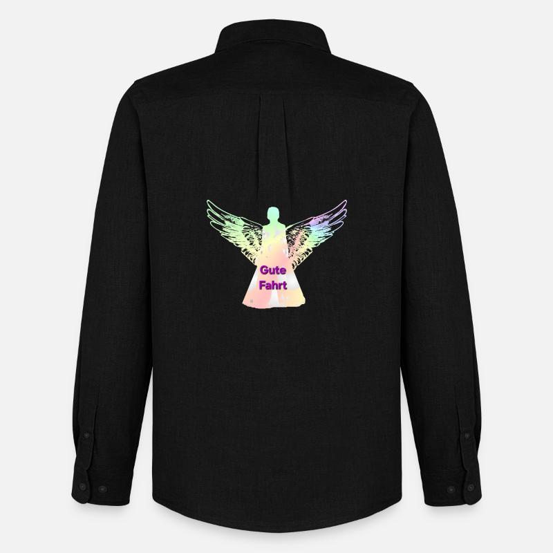 Gute Fahrt Engelflügel Regenbogen Engel - Männer Oxford Hemd von Stanley/Stella - Schwarz