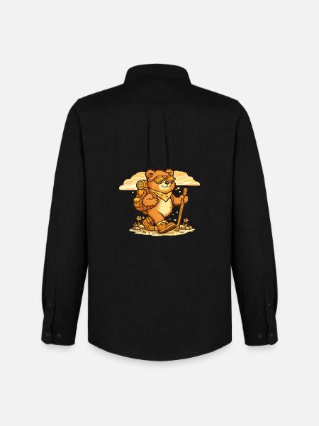 Wanderbär on a discovery tour - Men's Oxford Shirt by Stanley/Stella - black