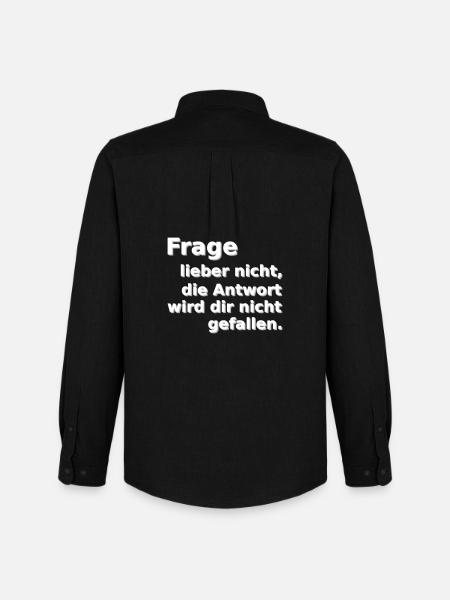 Frage lieber nicht - Männer Oxford Hemd von Stanley/Stella - Schwarz